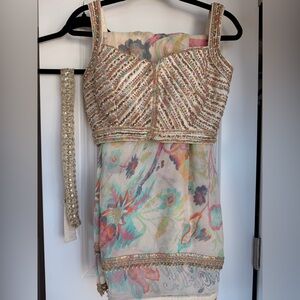 Multicolored Floral/Abstract Printed Saree